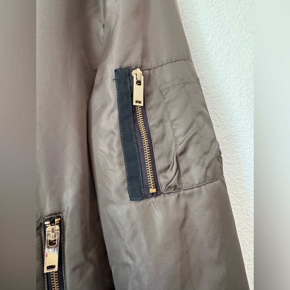 Zara Basic Outerwear Bomber Jacket With Zipper De… - image 3